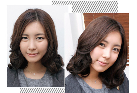 2018烫发中长发型图片圆脸,30-40岁圆脸发型中长卷发