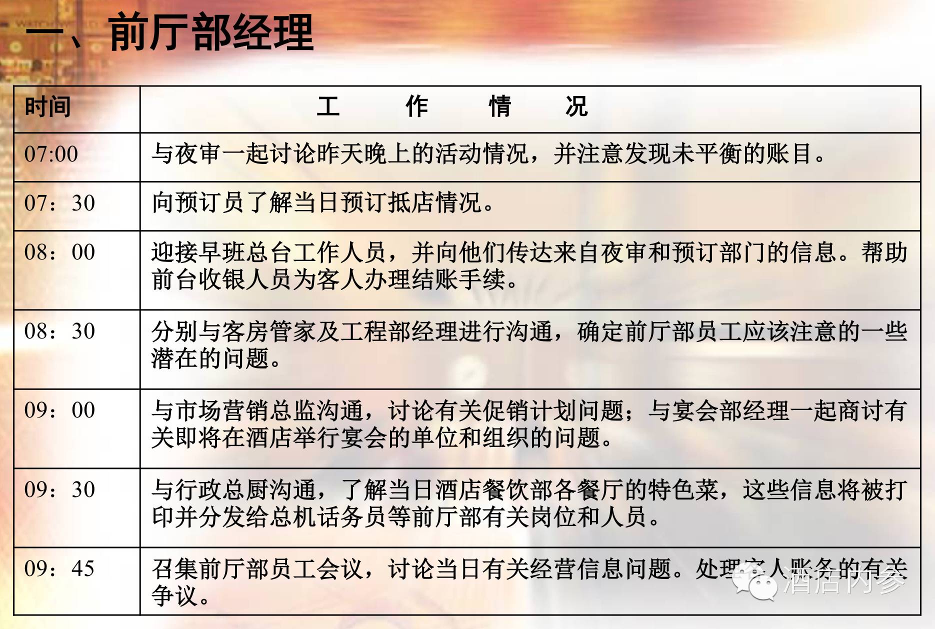 前厅管理人员职责,前厅主管职责和工作流程