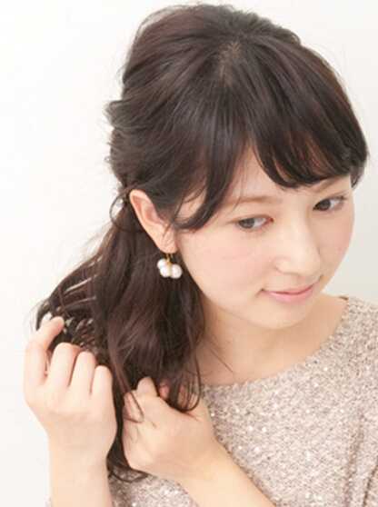 半扎发型公主头简单又好看,新娘中短发公主头半披发造型