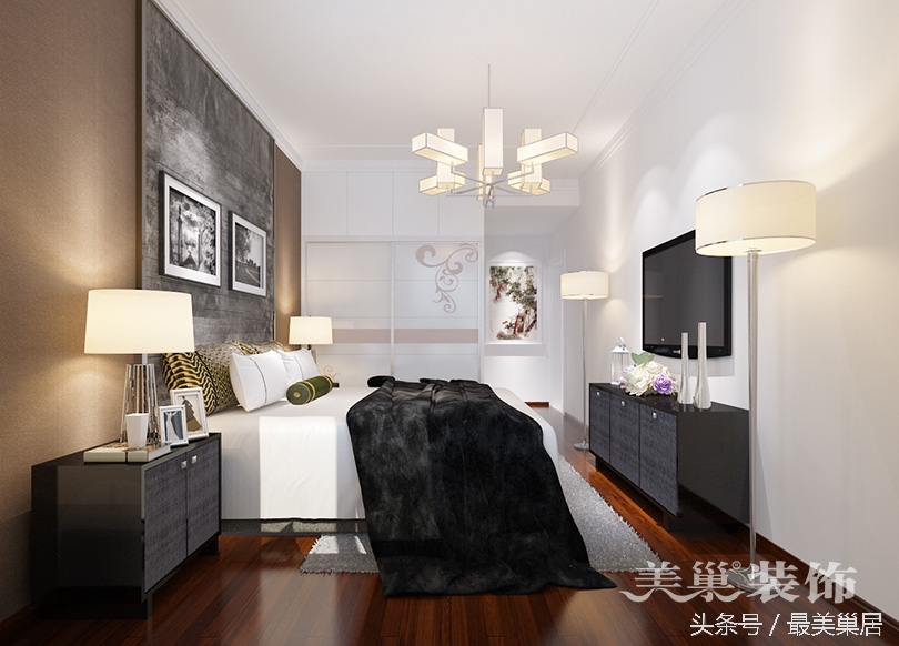 正商双湖湾两室设计,正商城三室两厅装修设计案例