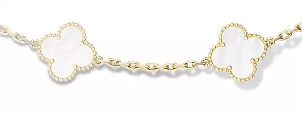 vca四叶草带钻项链系列,vca梵克雅宝四叶草项链