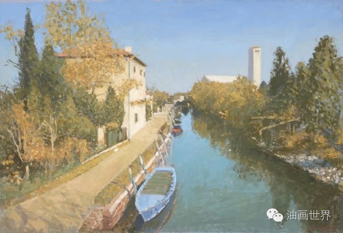 禅意山水意境油画,浓郁诗意的风景油画