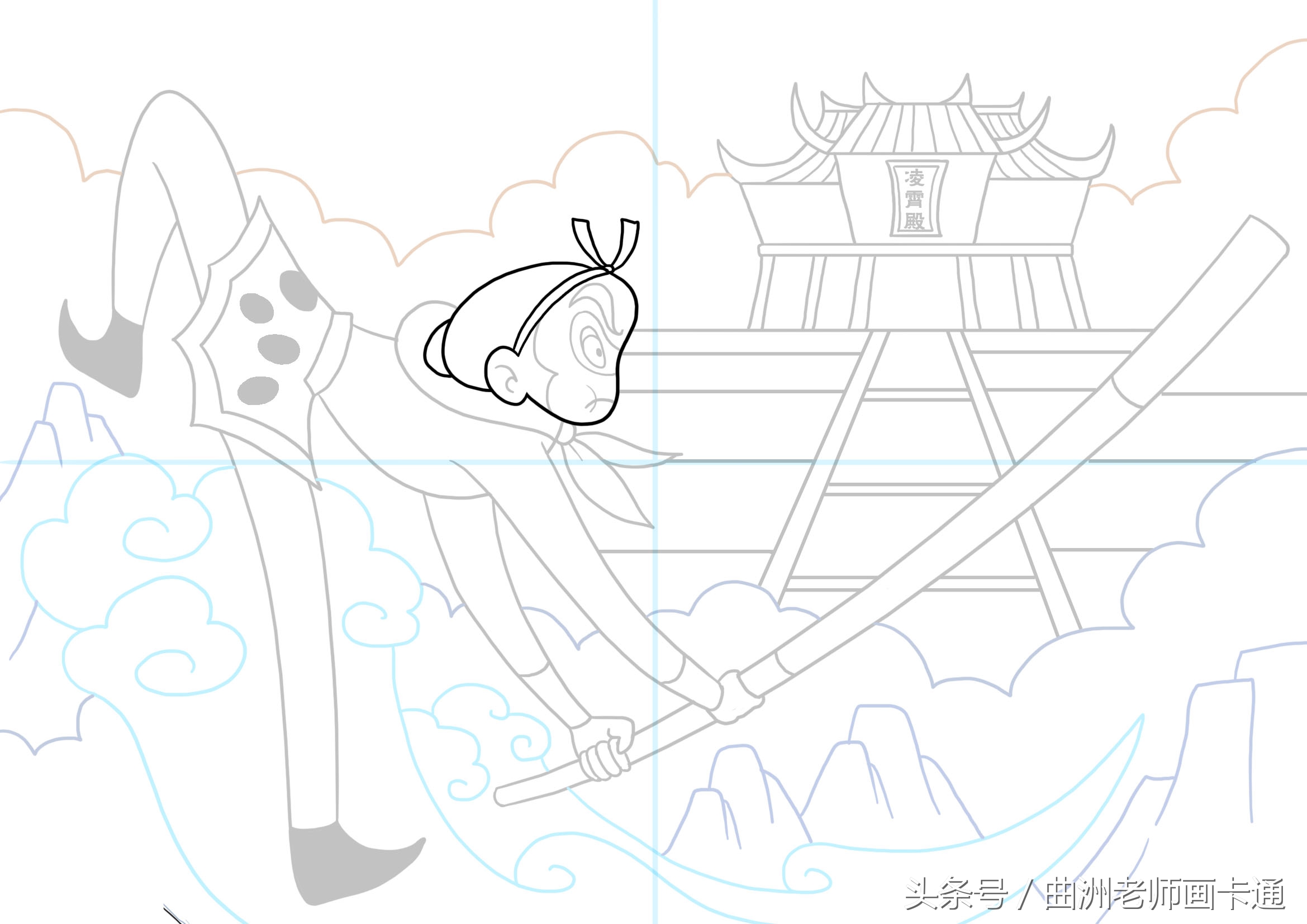 幼儿园西游记角色孙悟空怎样画,西游记简图幼儿画孙悟空