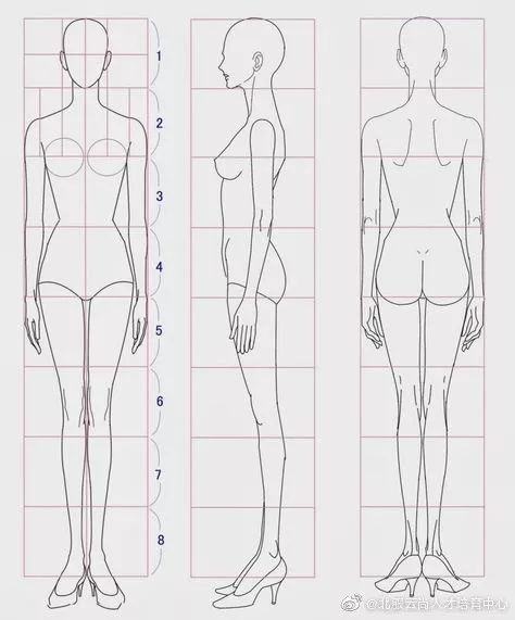 手绘服装画身体,手绘人物服装画法