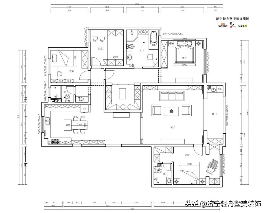 济宁瑞马名门院子装修,济宁瑞马名门六边形卧室装修