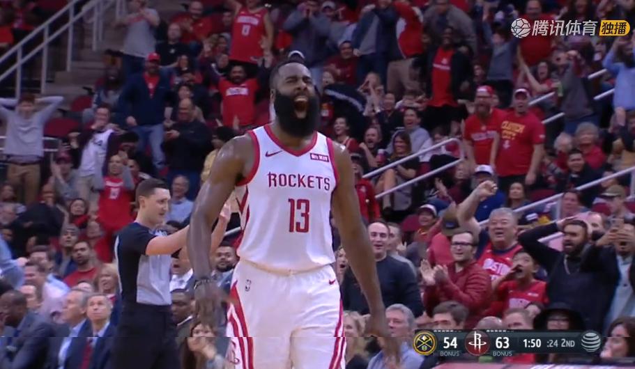 哈登晃倒掘金穆雷3+1视频,哈登晃倒穆雷3加1