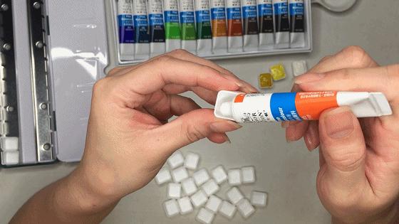 水彩颜料怎么装到铁盒,水彩颜料管装怎么画渐变