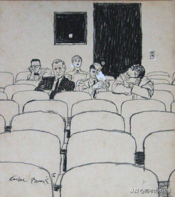 热闹集市场景速写,大师场景速写