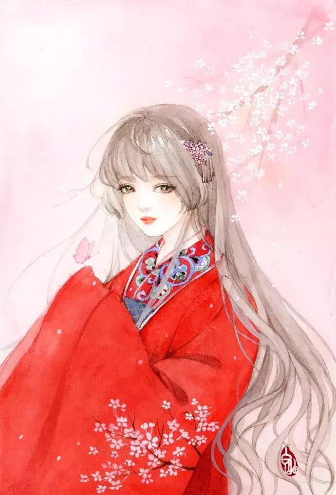 手绘古风少女，唯美灵动，唤起少女们心中的三生三世