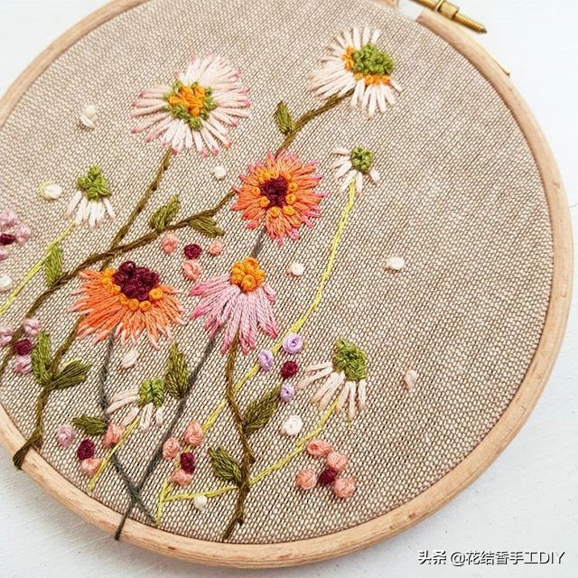 刺绣初学图案小清新花草,各种针法刺绣教程