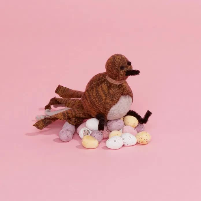 儿童手工制作袜子布偶,丝网袜手工制作小鸟图片