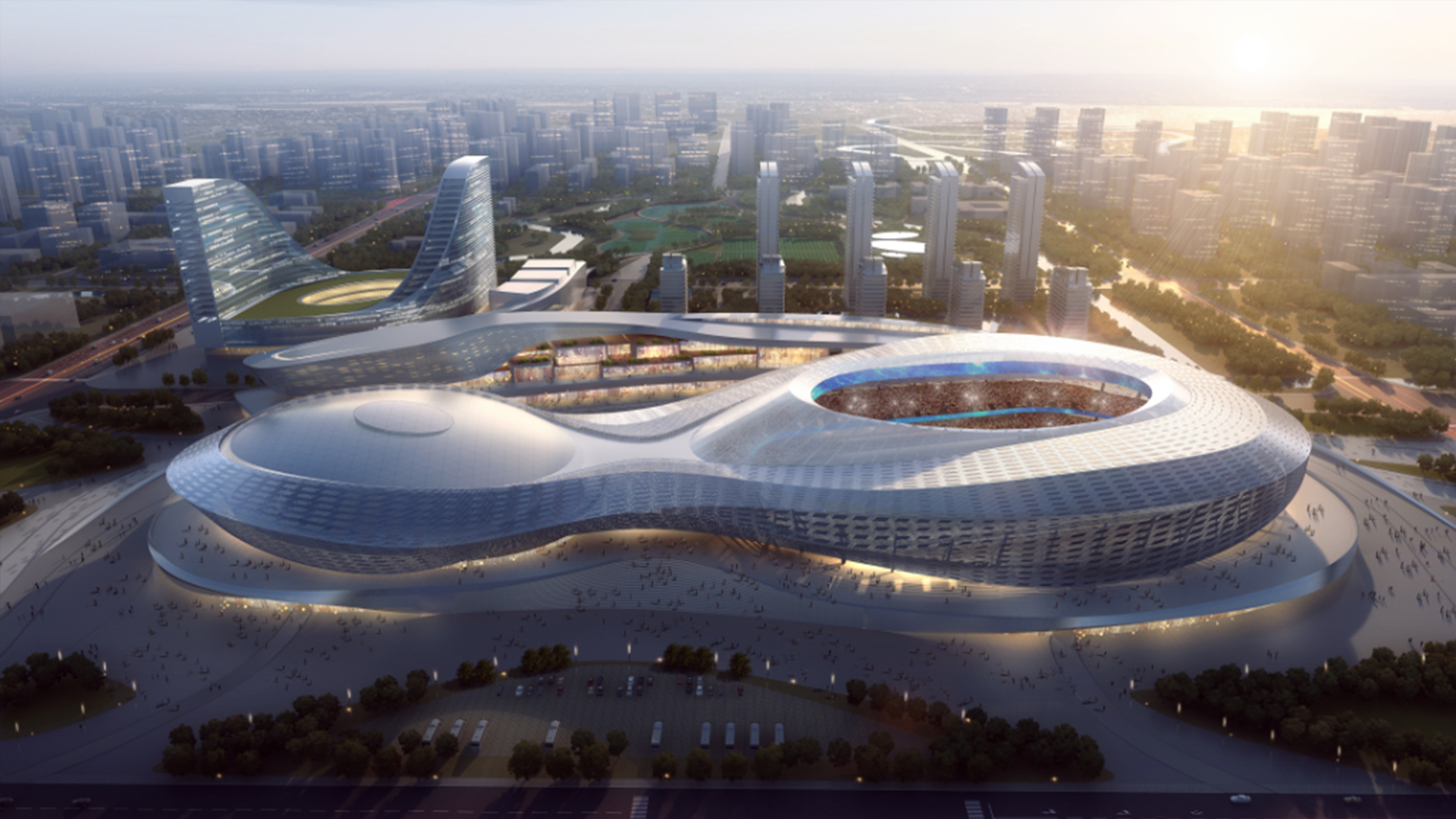 中国专业足球场效果图,中国设计最好的足球场