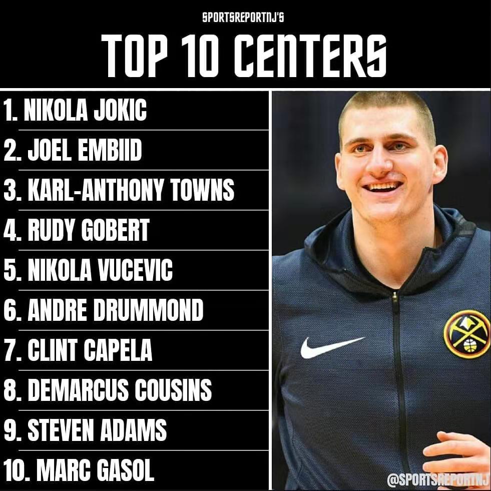 美媒评现役10大中锋,饼皇中锋卡佩拉