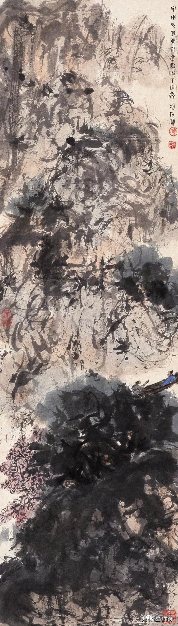 傅抱石山水全集,酣畅淋漓水彩画作品