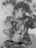 门采尔自画素描高清大图,素描大师门采尔著名作品