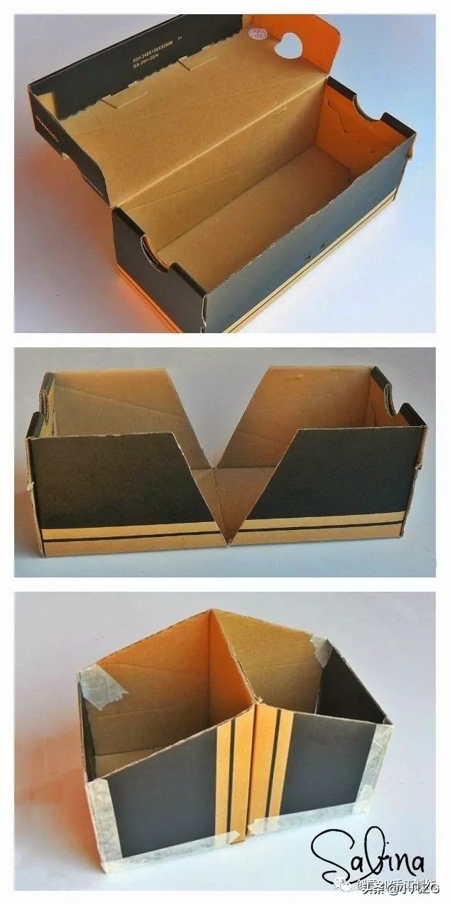 快递盒鞋架改造方法,快递箱子改造鞋子收纳盒