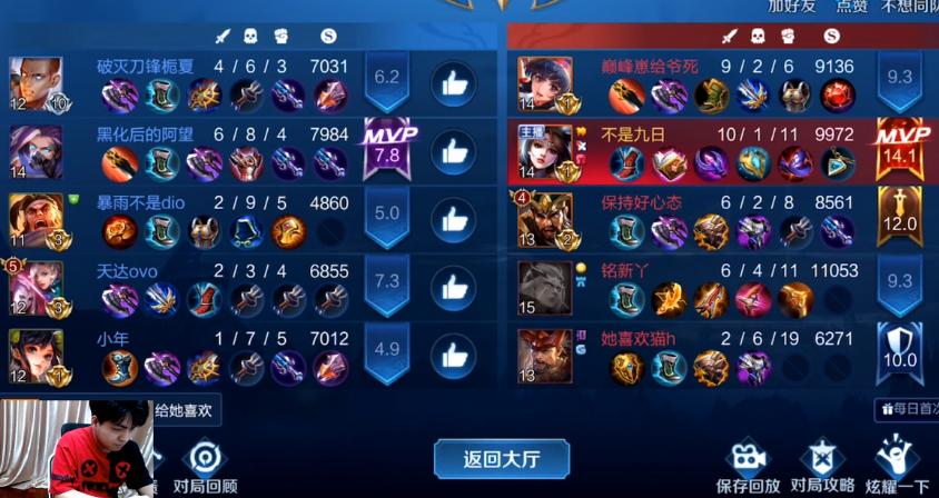 斗鱼九日再秀无限连貂蝉,完美评分带队胜利,真爱粉:久违的感动