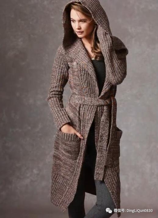 春秋针织女装长款开衫外套,加肥加大针织开衫外套长款