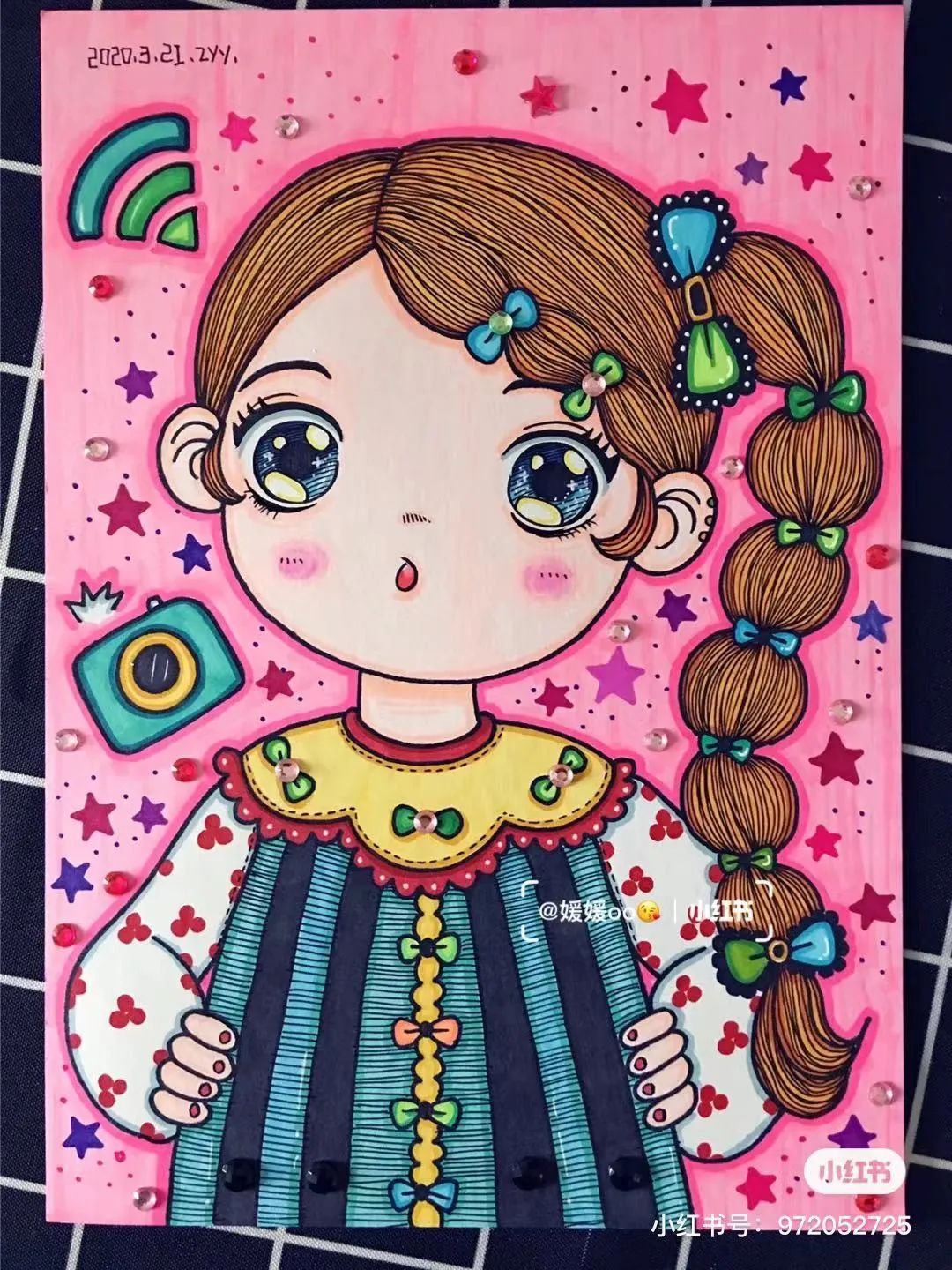 色彩缤纷的马克笔装饰画,60色的马克笔画简单的动漫画