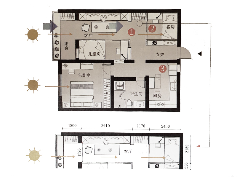 老式职工楼,85平米一楼旧房改造
