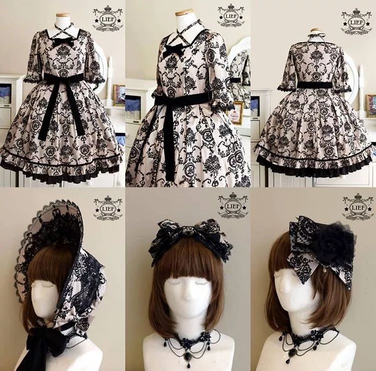 甜美系洛丽塔洋装图片,夏季黑色洛丽塔洋装