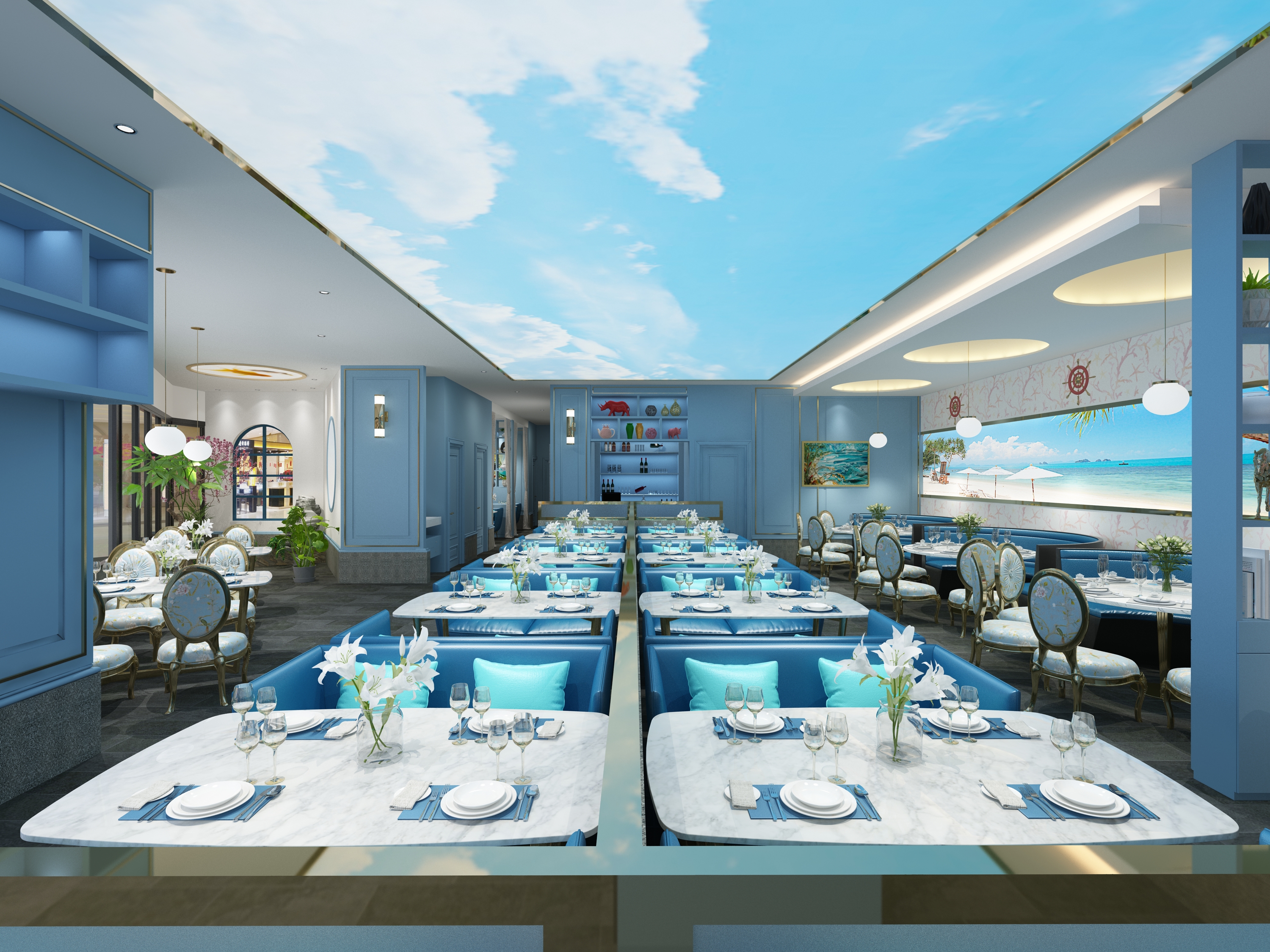 青岛餐饮饭店装修设计,青浦创意餐饮店装修设计