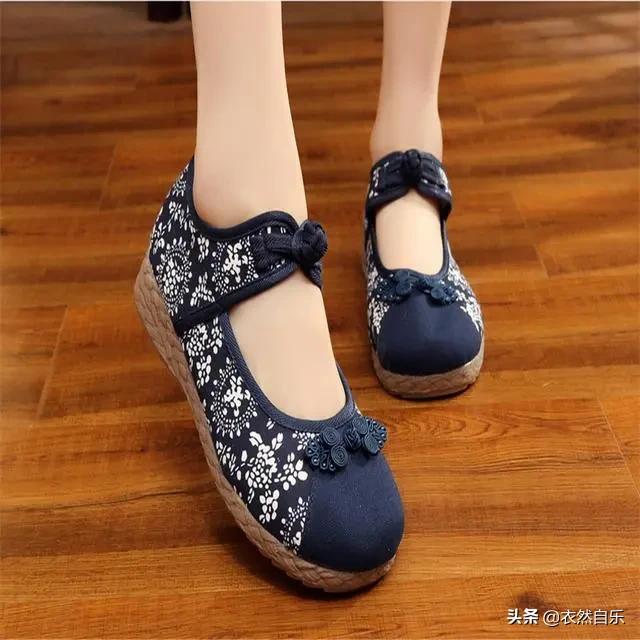 亚麻鞋子女款妈妈鞋,亚麻布料的鞋