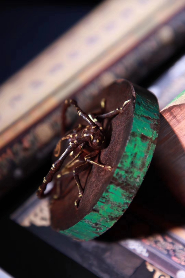 印度小叶紫檀很细的鱼鳞纹,印度小叶紫檀有虎斑纹