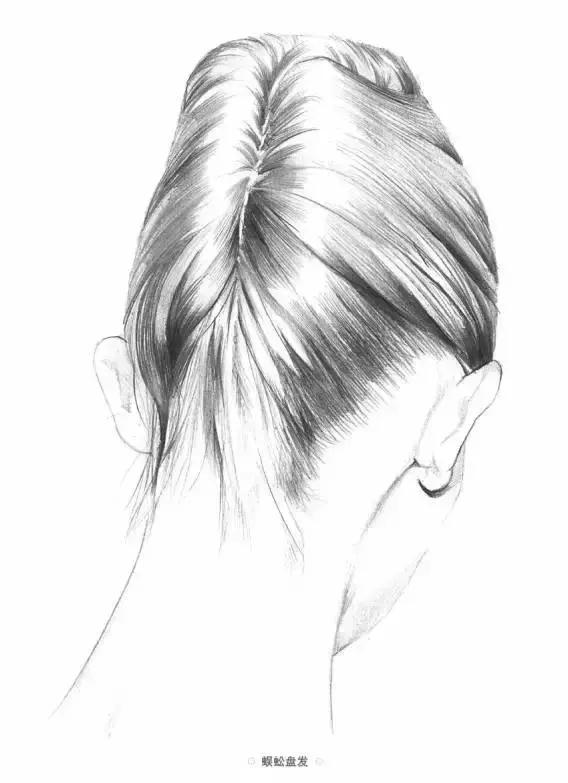头发怎么画出层次感素描,素描侧脸头发画法教程