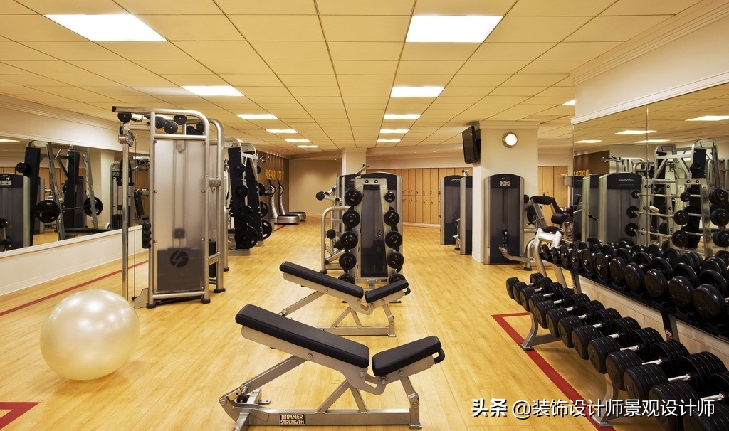 公司健身房设计效果图,书房健身房二合一设计效果图