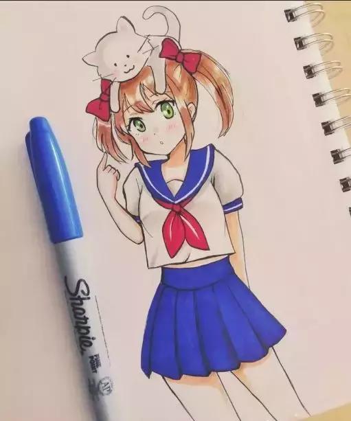 可爱动漫人物手绘马克笔,马克笔好看的动漫人物