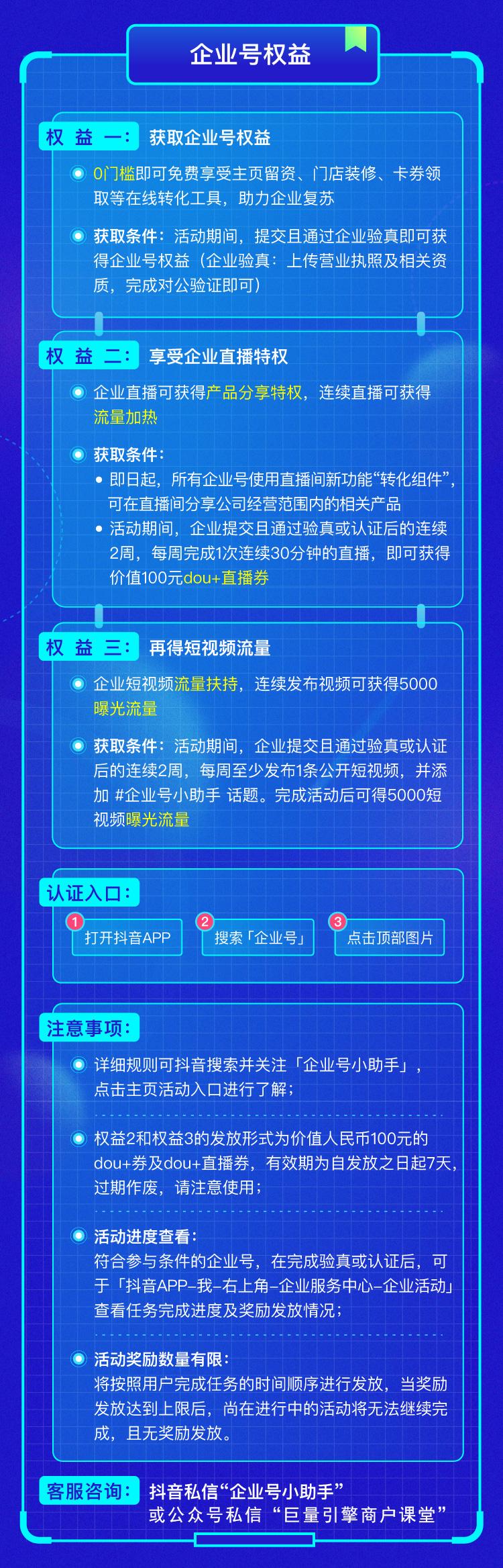 抖音企业号流量扶持几天,抖音企业号官方流量政策