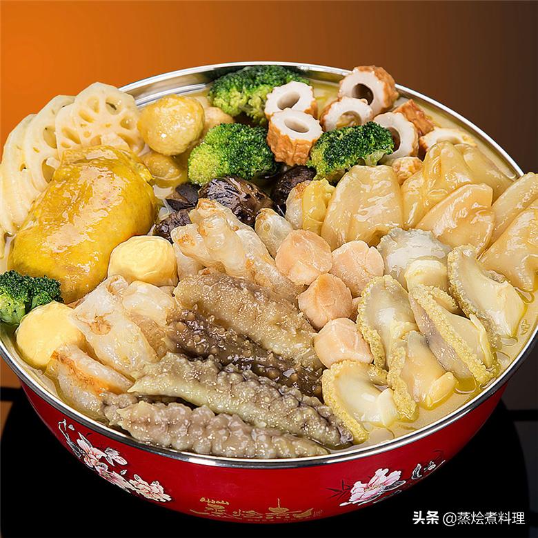 广东年夜饭鲍参翅肚,团圆鲍参肚盆菜