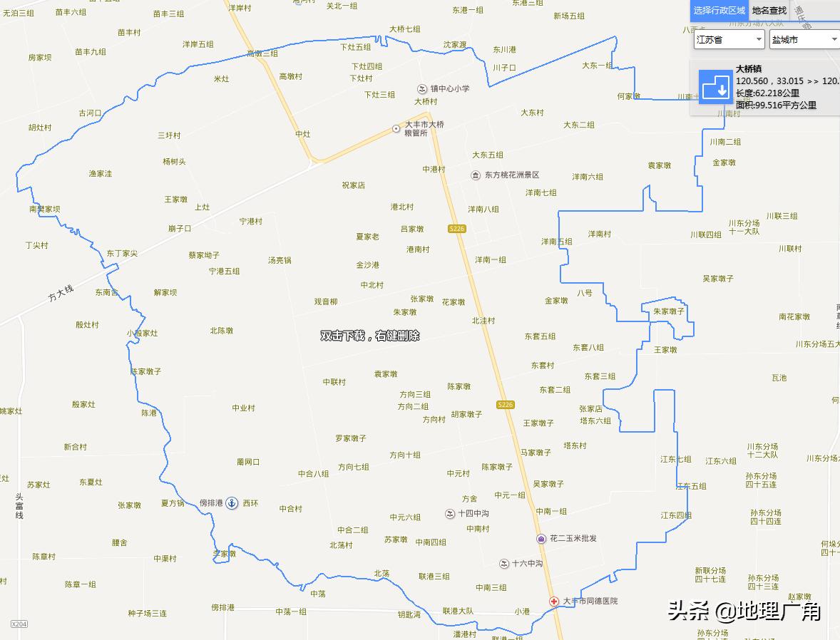 盐城市大丰区行政区划地图,江苏省盐城市大丰区最新地图