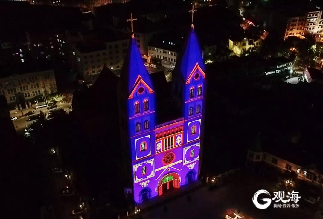 天主大教堂青岛婚纱,天主教堂的绚丽换装