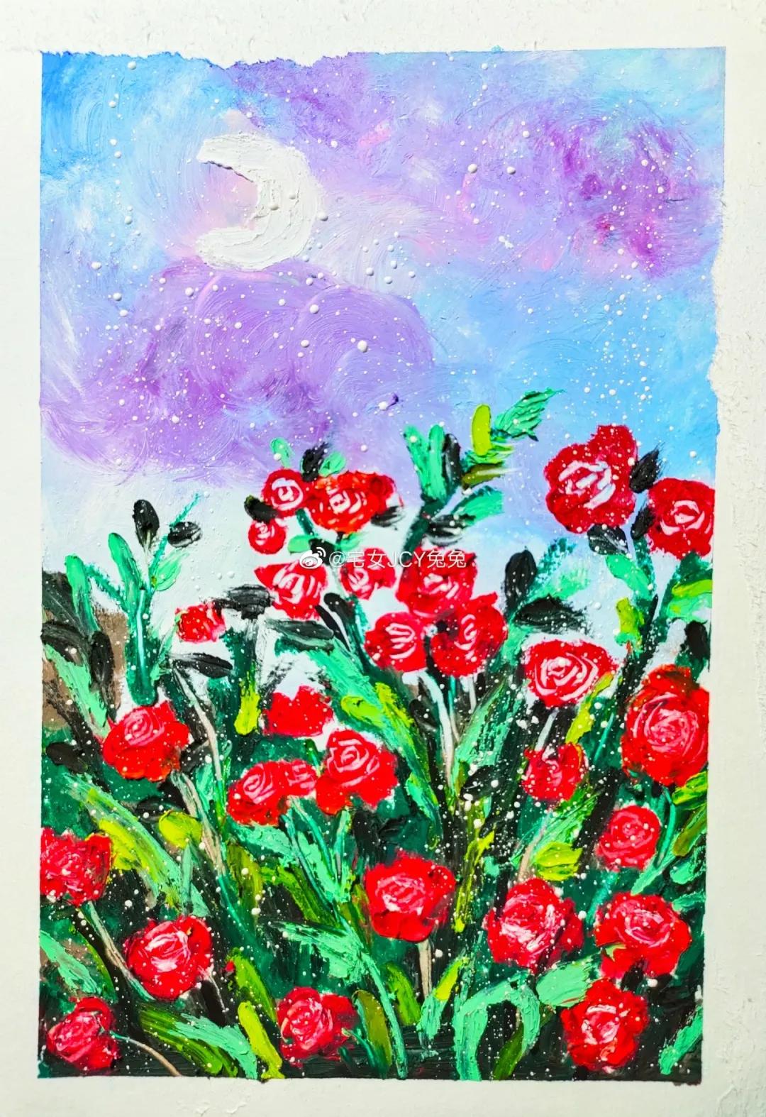 简单又好看的重彩油画棒作品,美到极致的风格绘画