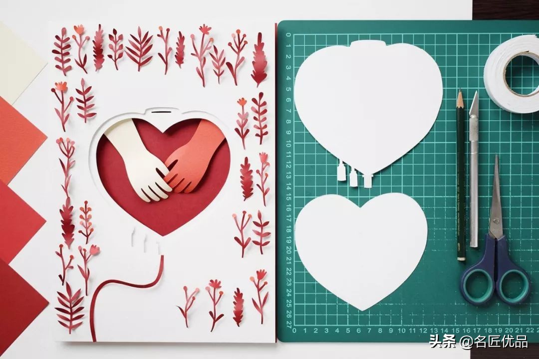 适合做多层立体纸雕的图,屋子半立体纸雕