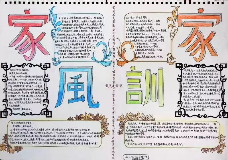 家风家训伴我成长手抄报简单漂亮,家风家训手抄报空白电子模板免费