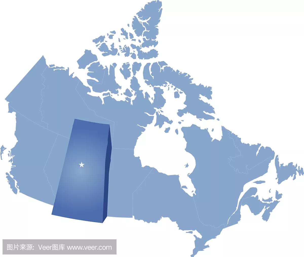 加拿大概况及国土面积,加拿大行政区域划分地图