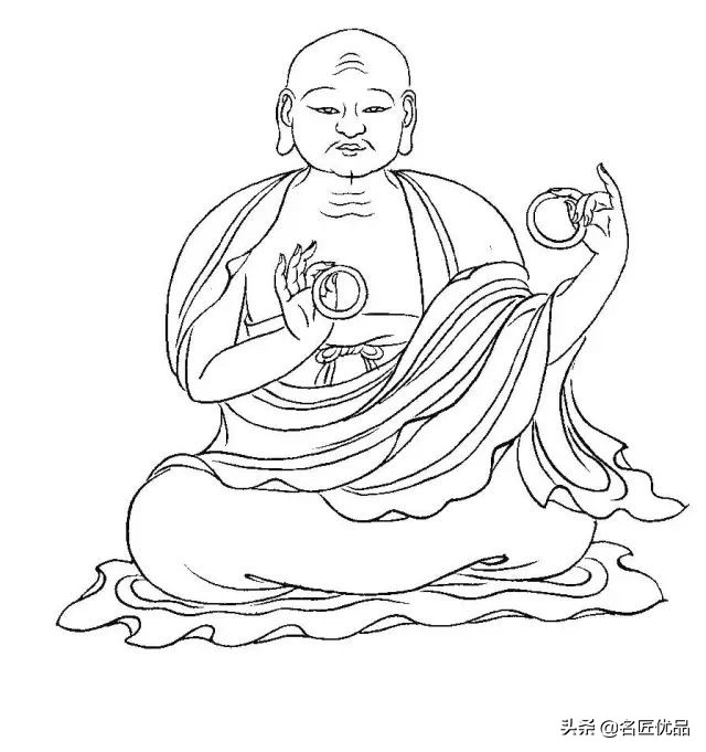 降龙罗汉白描图高清图片,降龙伏虎罗汉图白描