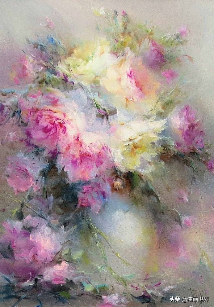这画家绝对拥有绘画的魔力，把花束画得如此之美