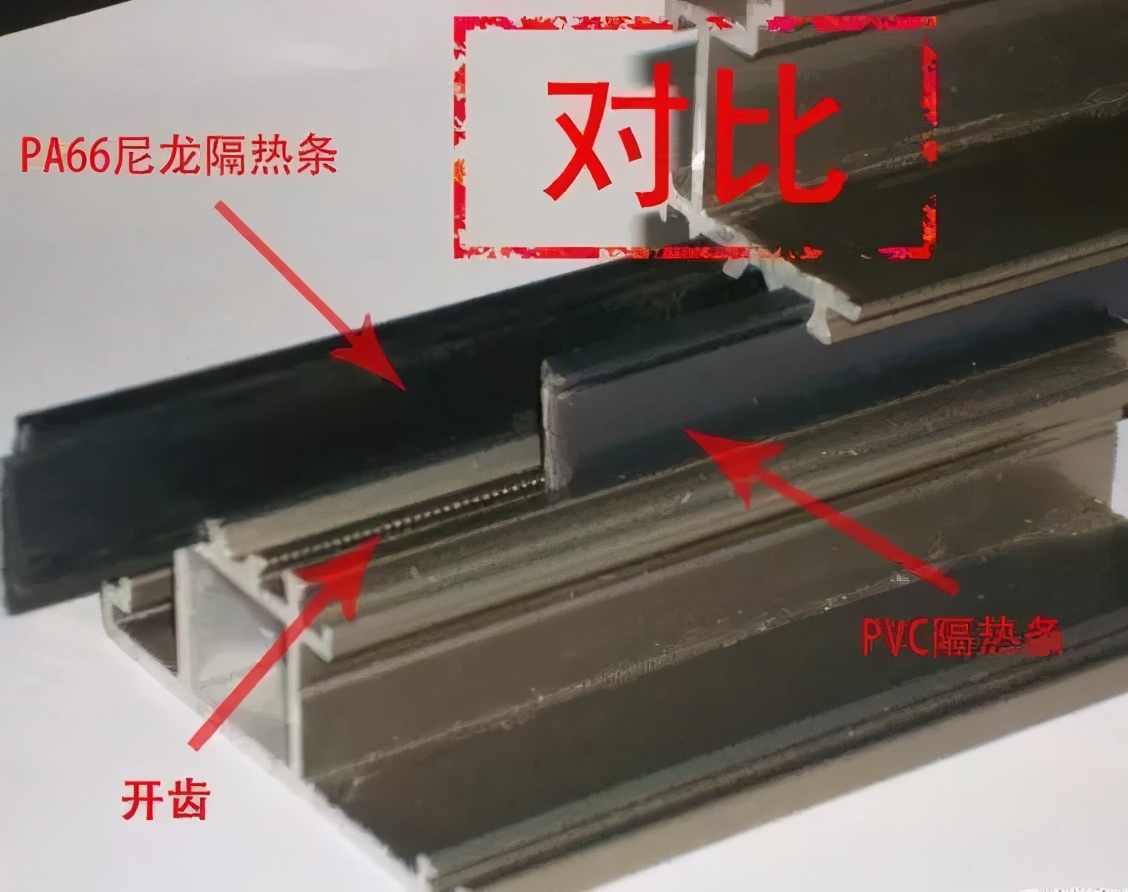 怎样辨别断桥铝是尼龙还是pvc,断桥铝pa66隔热条跟硅胶条区别