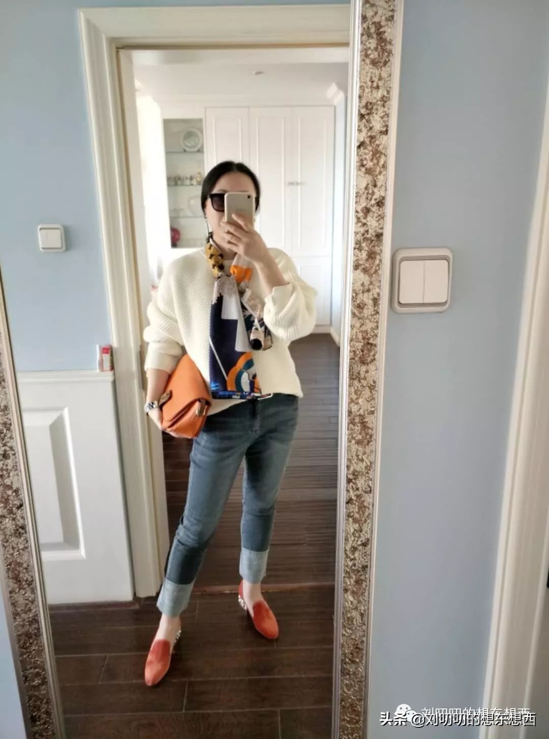 一日一look,早春丝巾的搭配