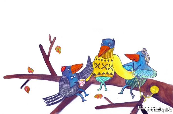 关于《童年》的插画作品,童年我和姥姥手绘插画