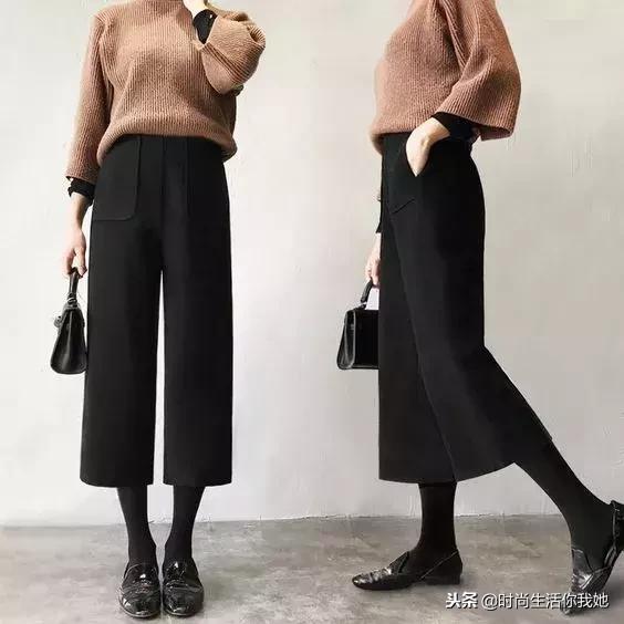 白裤子阔腿穿搭秋冬,初冬阔腿裤更时髦的打开方式