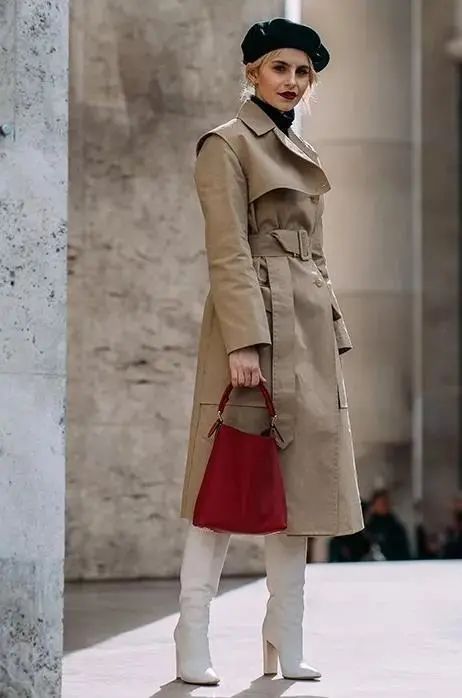 带环风衣的腰带怎么绑,coach风衣腰带的后边系法男士