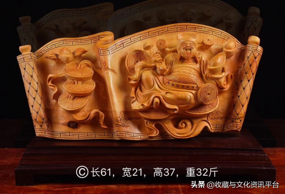 财神爷佛像崖柏正规版,太行崖柏陈化料摆件