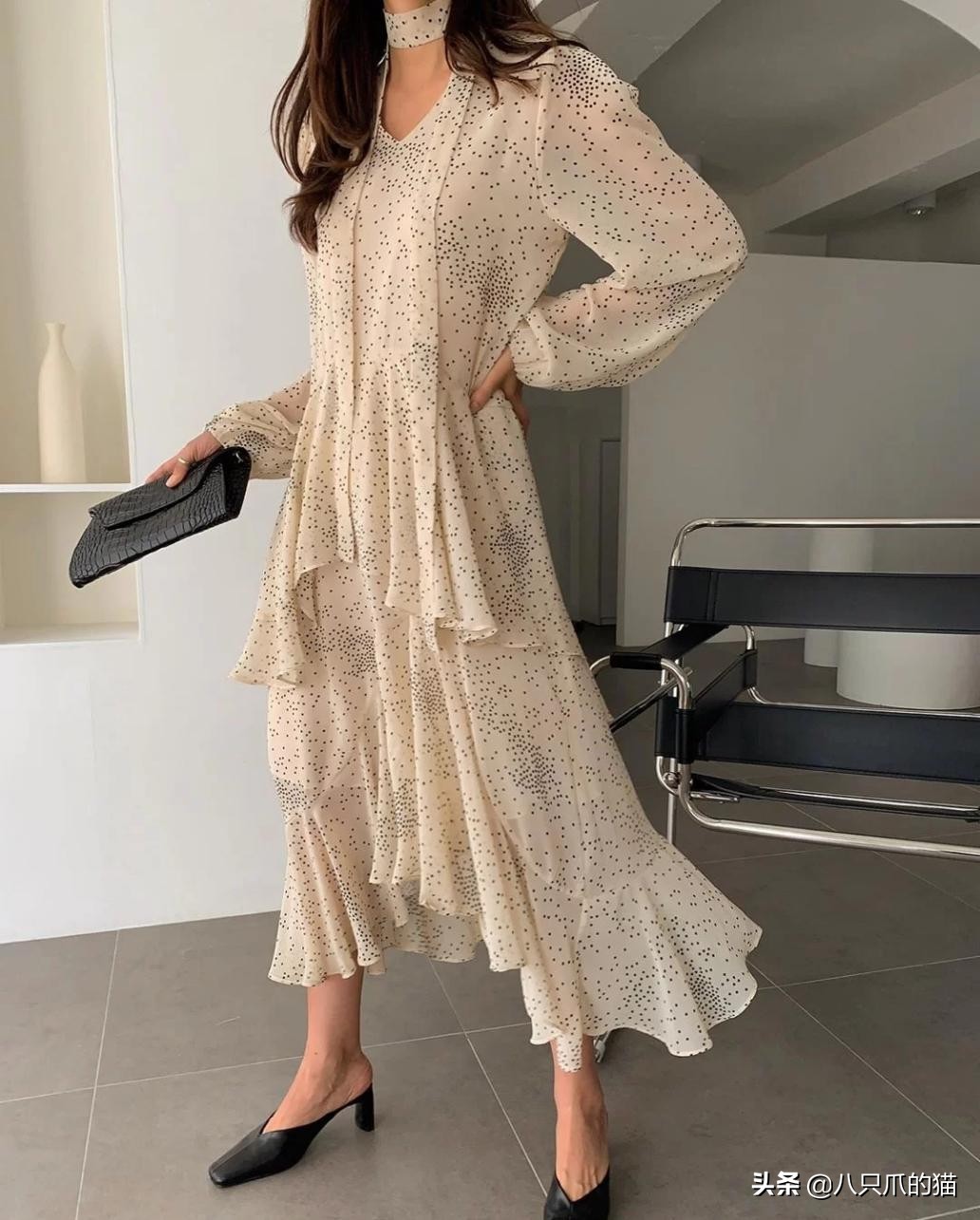 仙气雪纺装搭配图解,宽松冬季雪纺上衣搭配