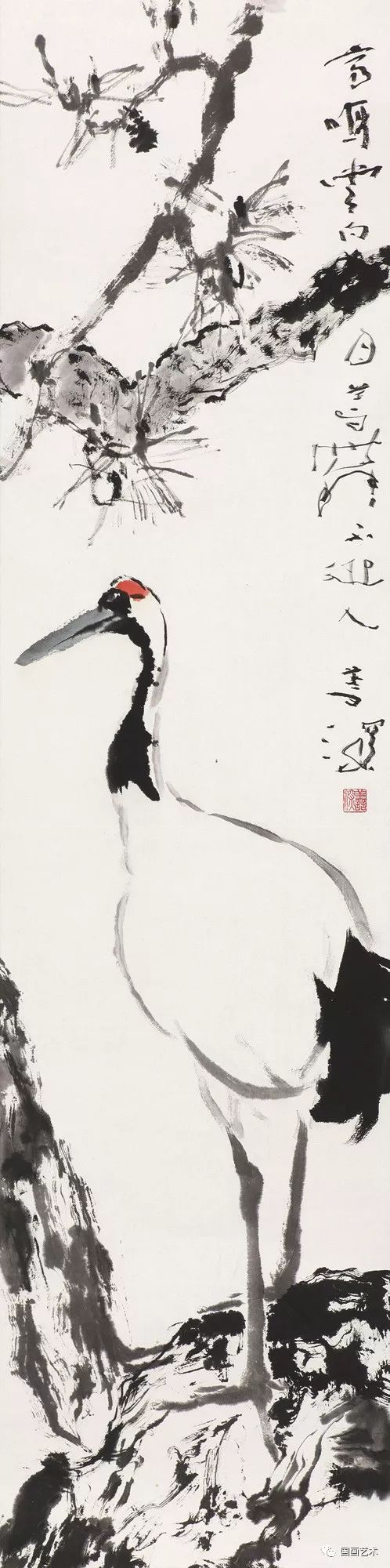 松鹤延年比较有名的图画,写意松鹤图看一下