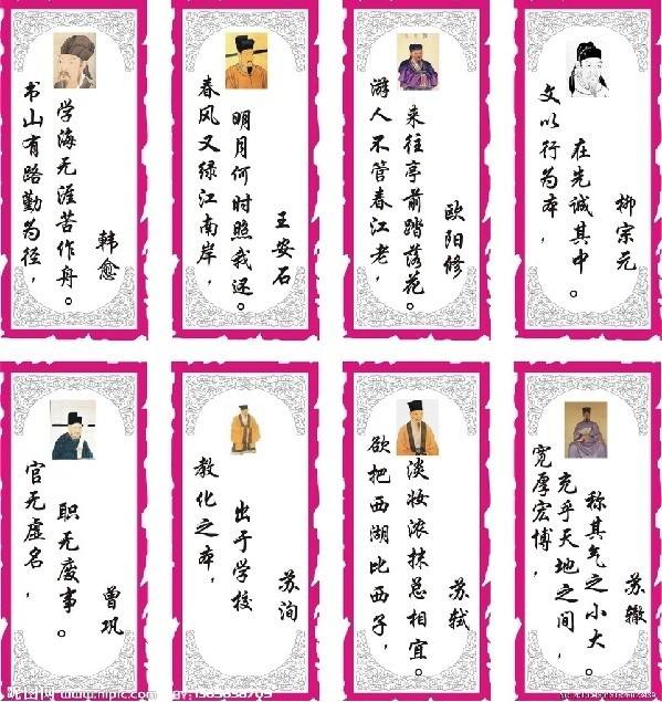 唐宋八大家,唐宋八大家口诀顺口溜